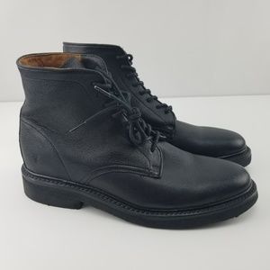 FRYE Mens Boots Country Lace up Soft Black Leather